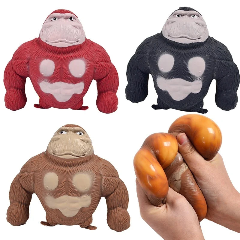 Brinquedo Macaco Gorila Estica Esmaga Fidget Toys Antiestresse Apertar